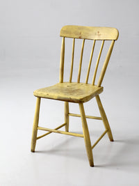 antique primitive painted plank seat chair