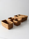 vintage wicker organizing basket set 4