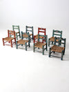 Mexican folk art children's chair collection set of 8