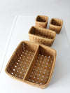 vintage wicker organizing basket set 4