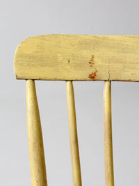 antique primitive painted plank seat chair
