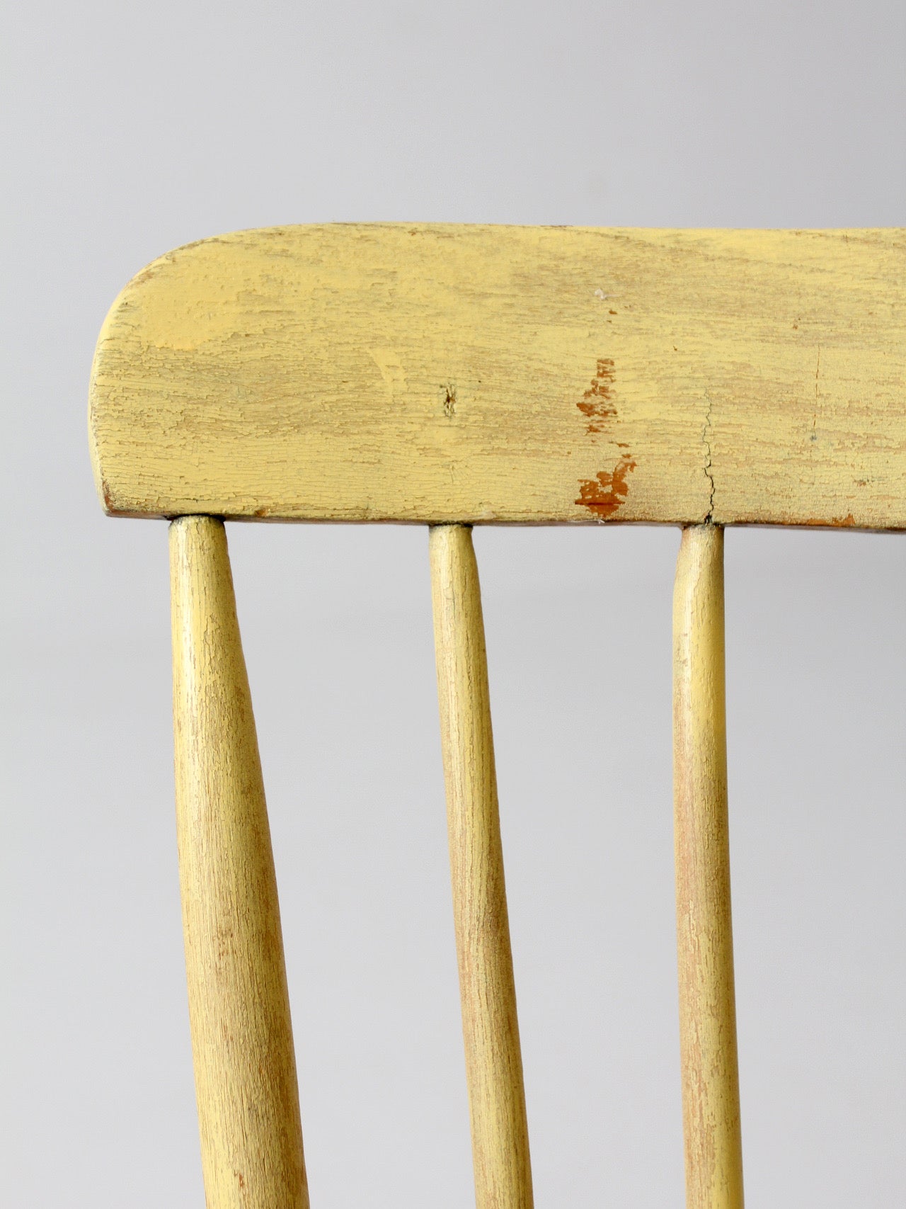 antique primitive painted plank seat chair