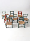 Mexican folk art children's chair collection set of 8