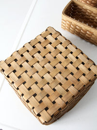 vintage wicker organizing basket set 4