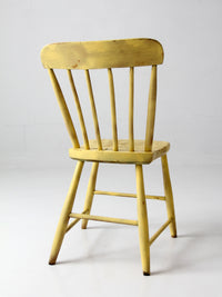 antique primitive painted plank seat chair