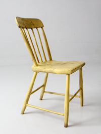 antique primitive painted plank seat chair