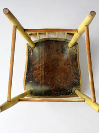 antique primitive painted plank seat chair