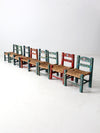 Mexican folk art children's chair collection set of 8