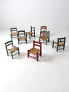 Mexican folk art children's chair collection set of 8