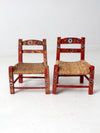 Mexican folk art children's chair collection set of 8