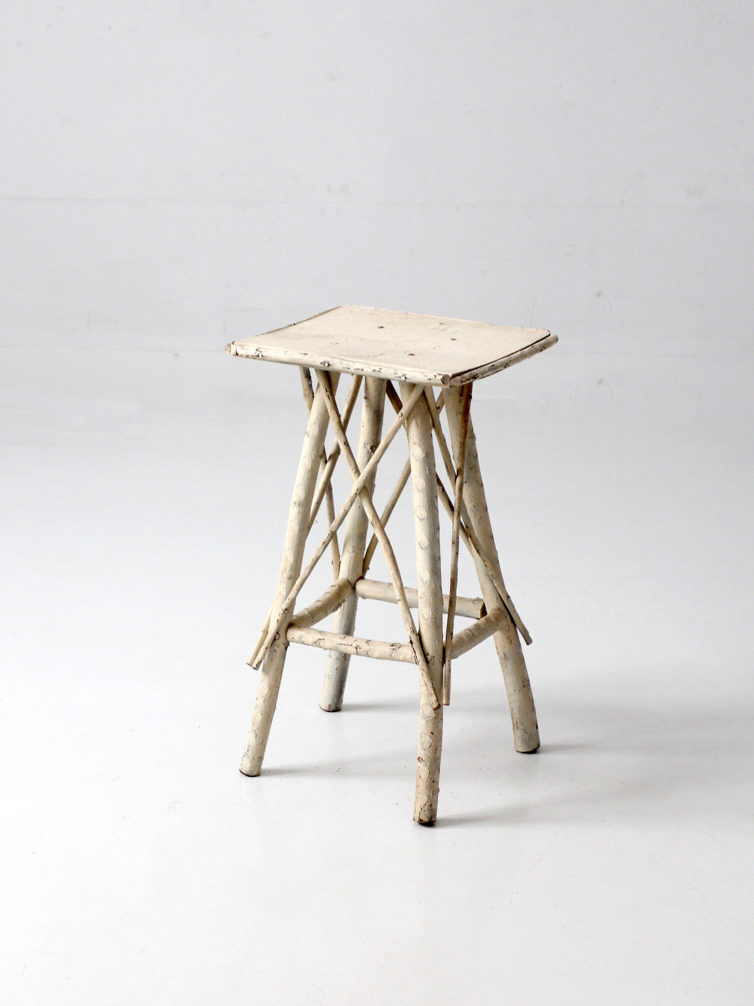 antique Adirondack twig side table