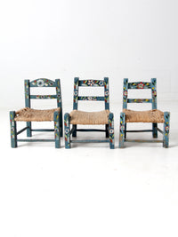 Mexican folk art children's chair collection set of 8