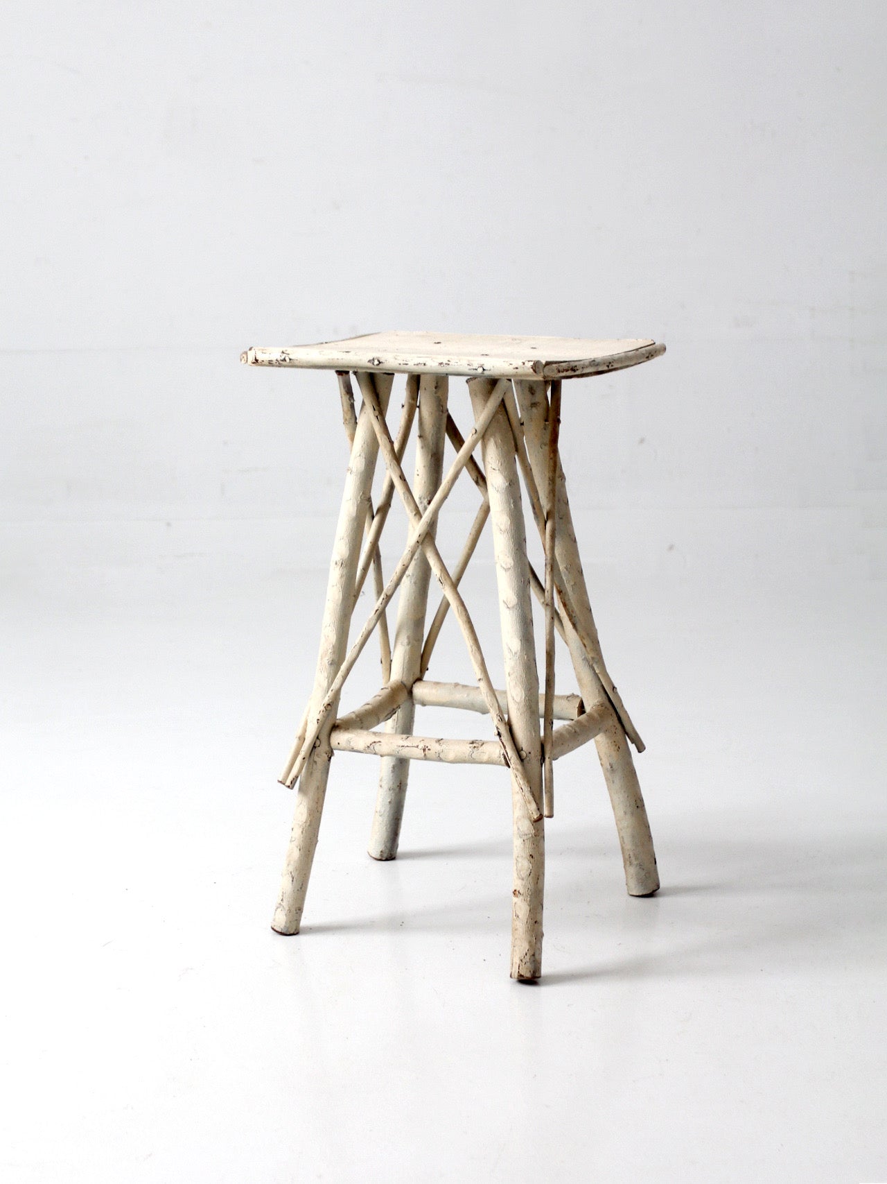 antique Adirondack twig side table