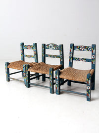 Mexican folk art children's chair collection set of 8