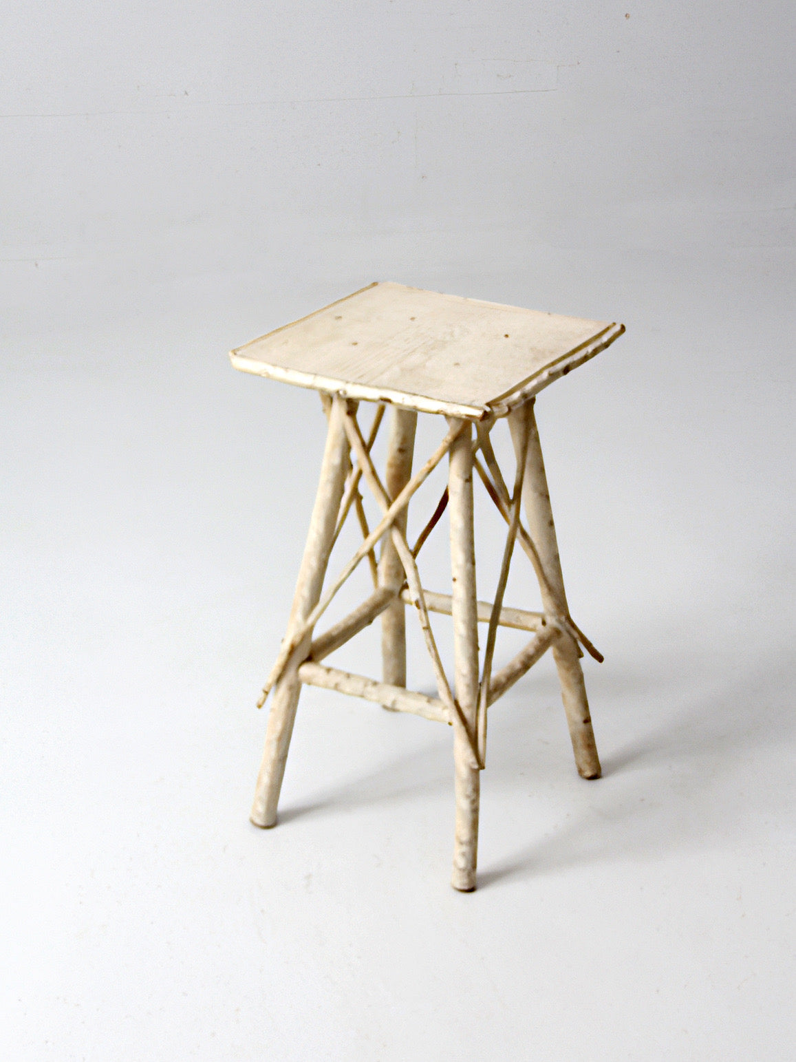 antique Adirondack twig side table