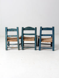 Mexican folk art children's chair collection set of 8