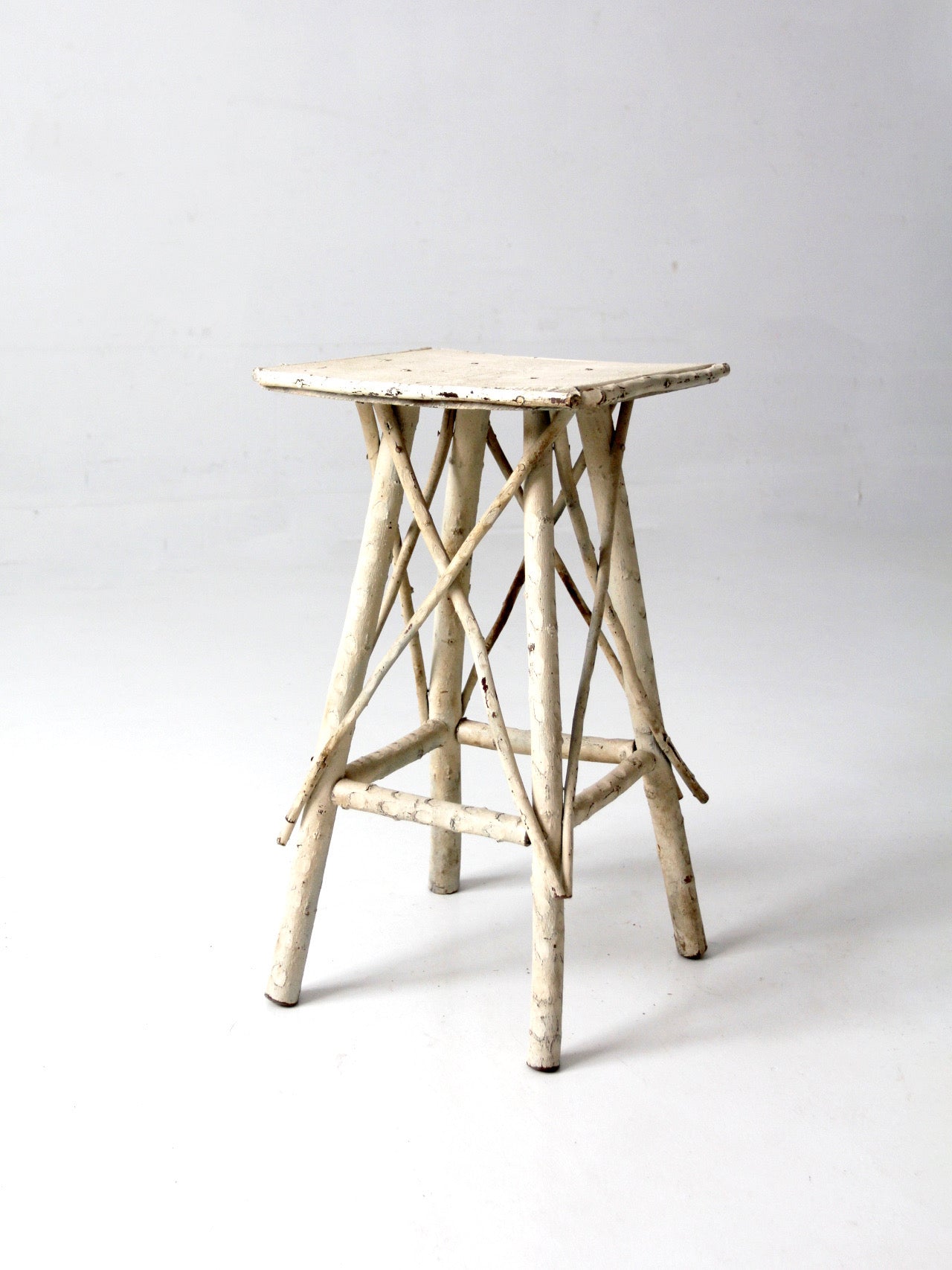 antique Adirondack twig side table