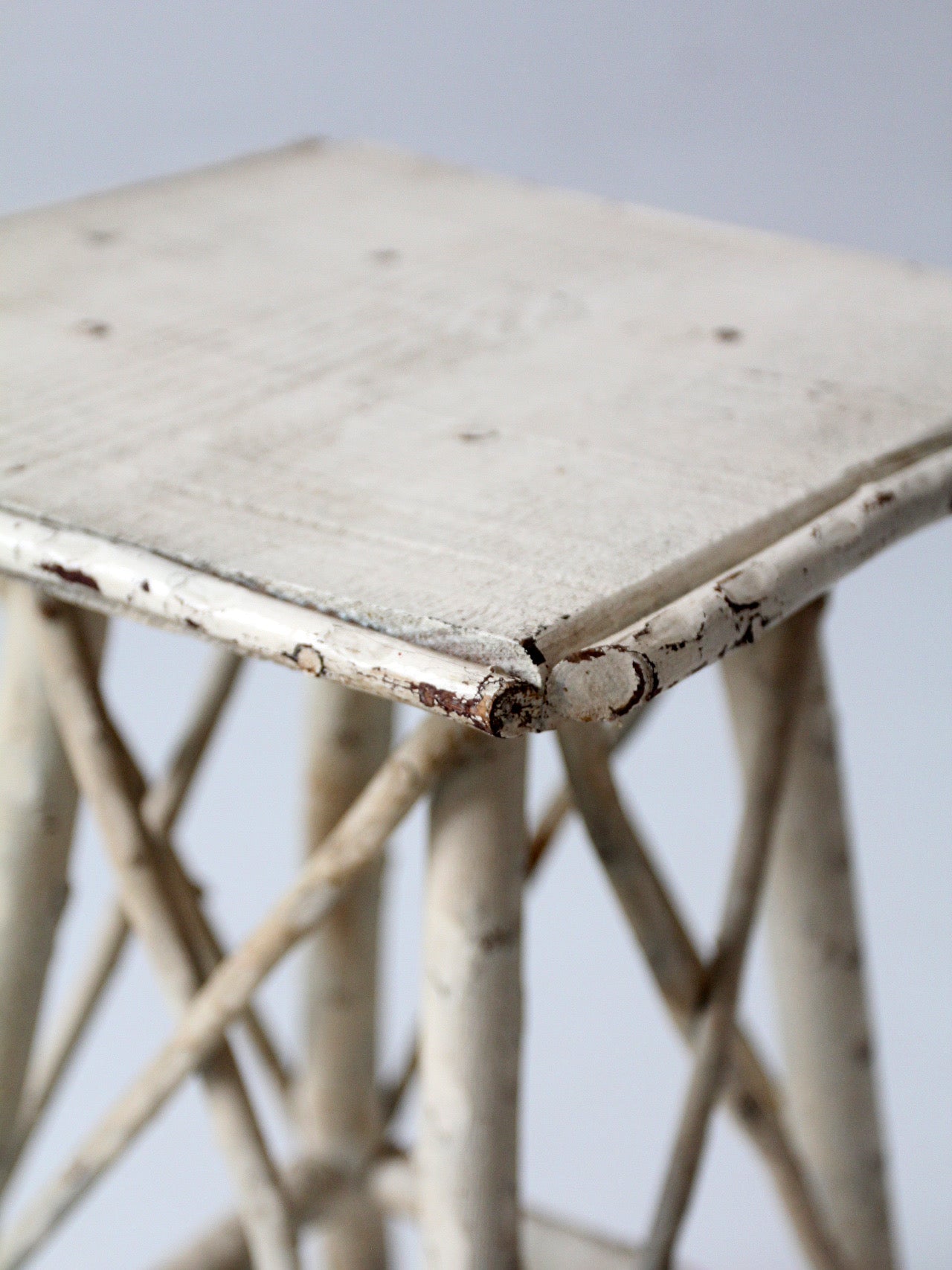 antique Adirondack twig side table
