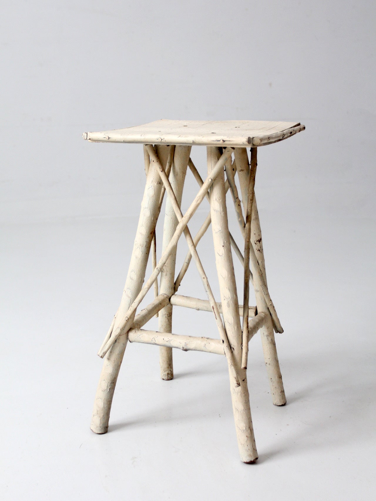 antique Adirondack twig side table