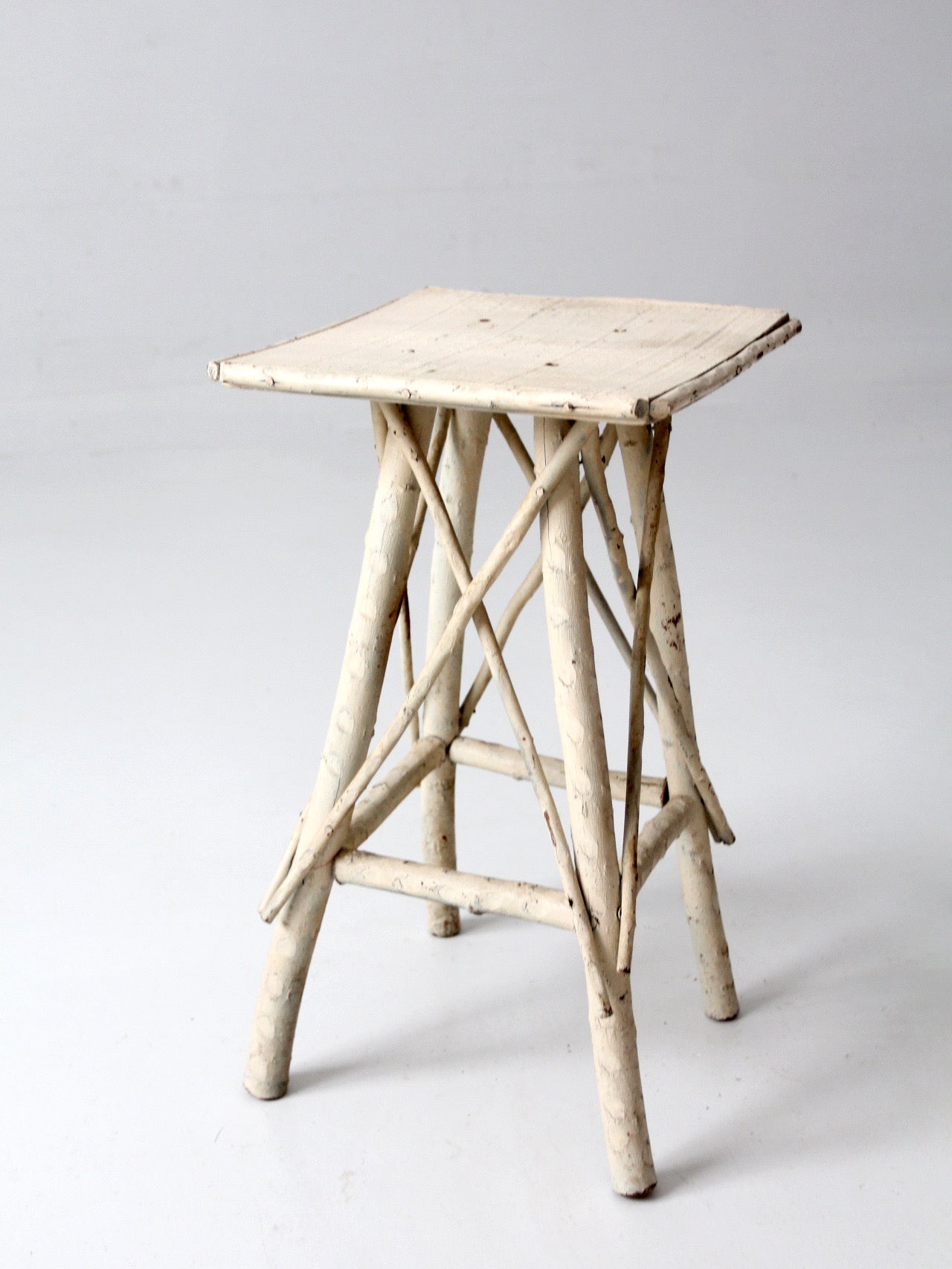 antique Adirondack twig side table