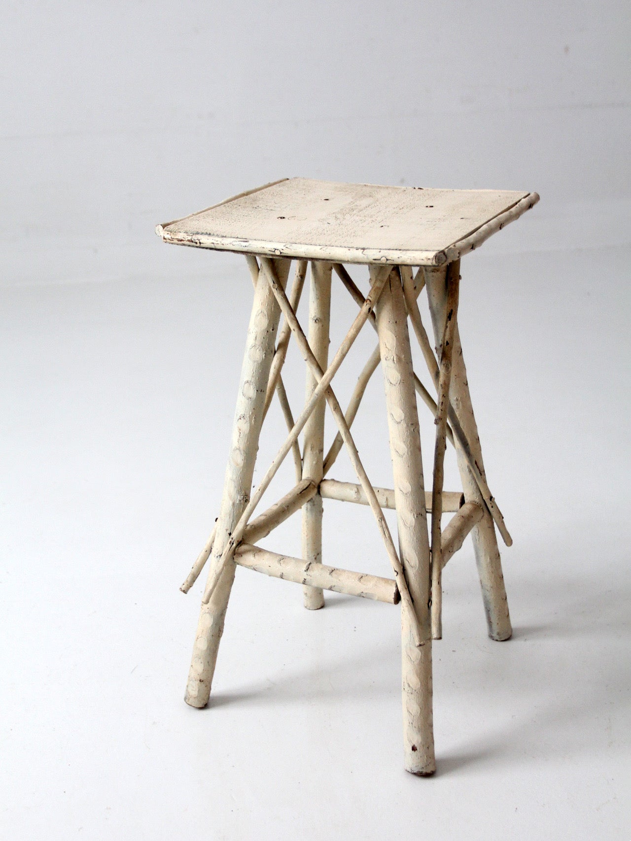antique Adirondack twig side table