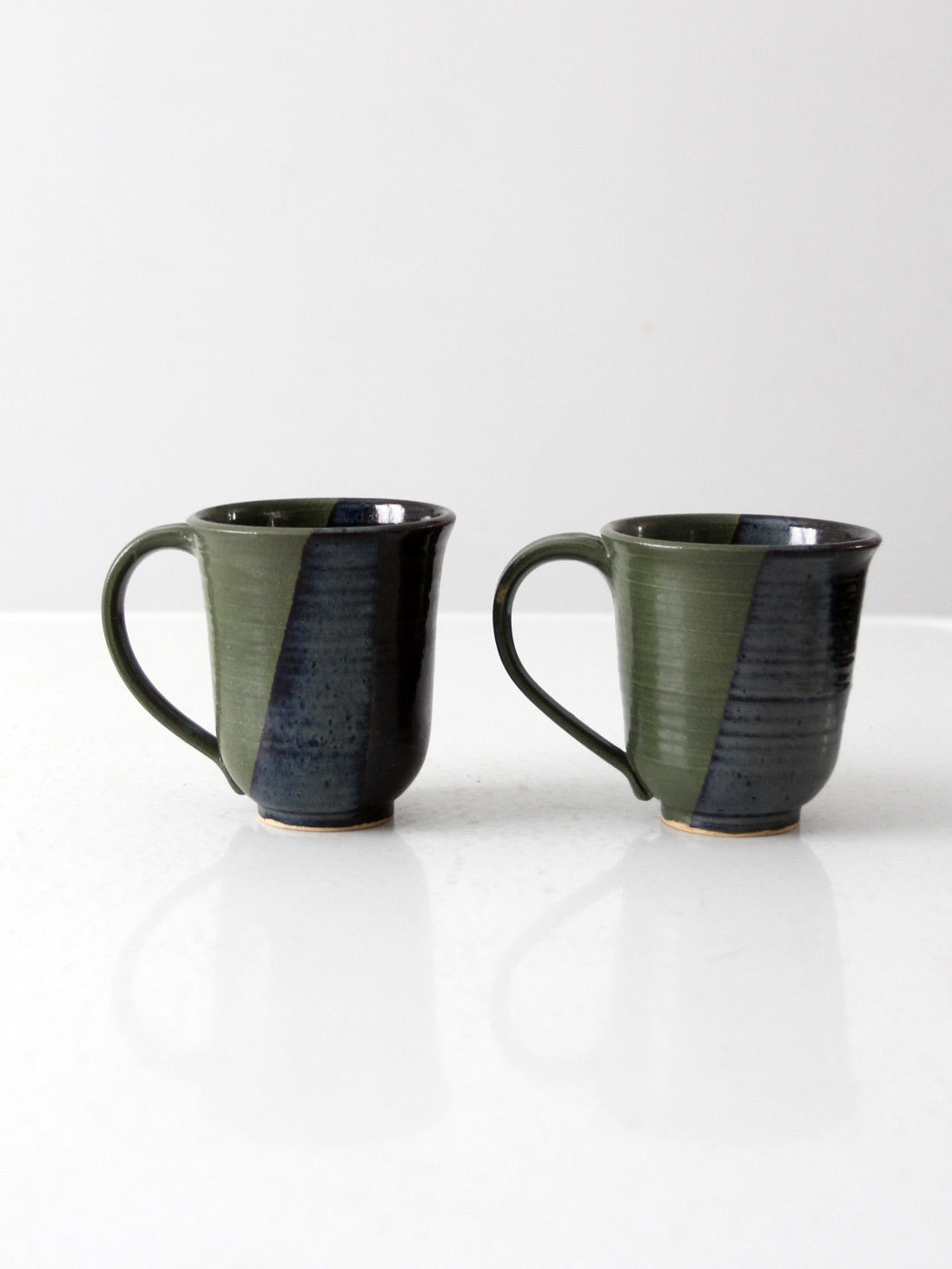 vintage studio pottery mugs pair