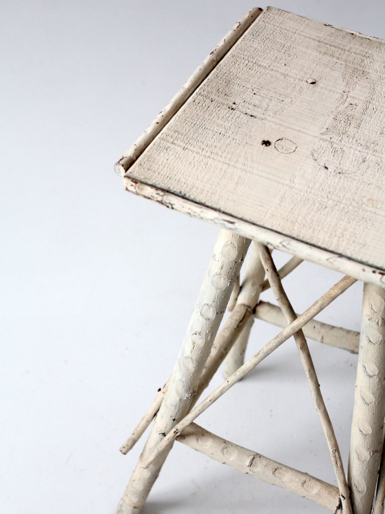 antique Adirondack twig side table