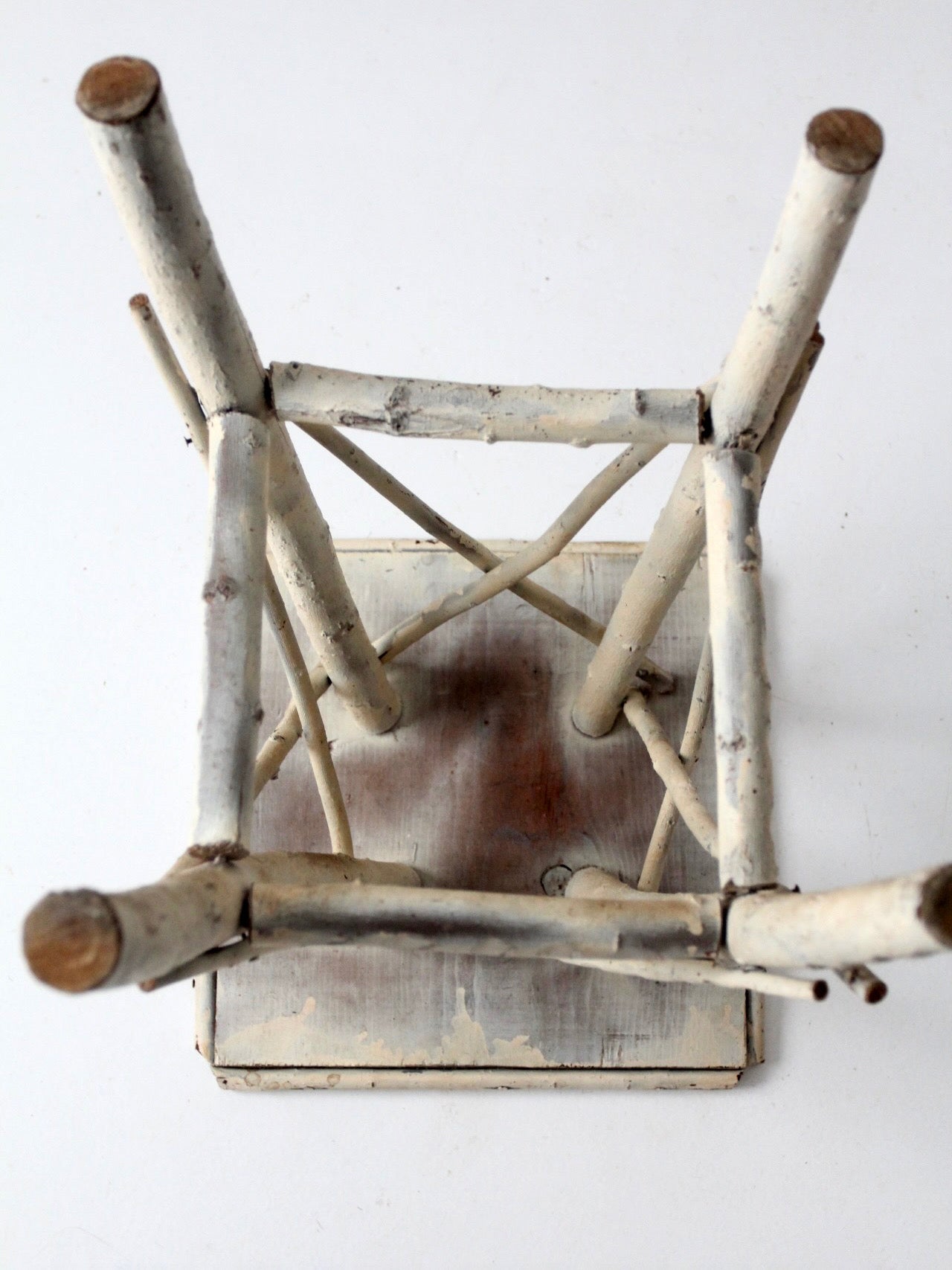 antique Adirondack twig side table