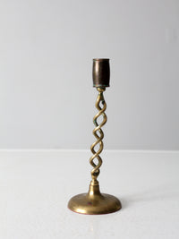 antique brass barley twist spiral candlestick holder