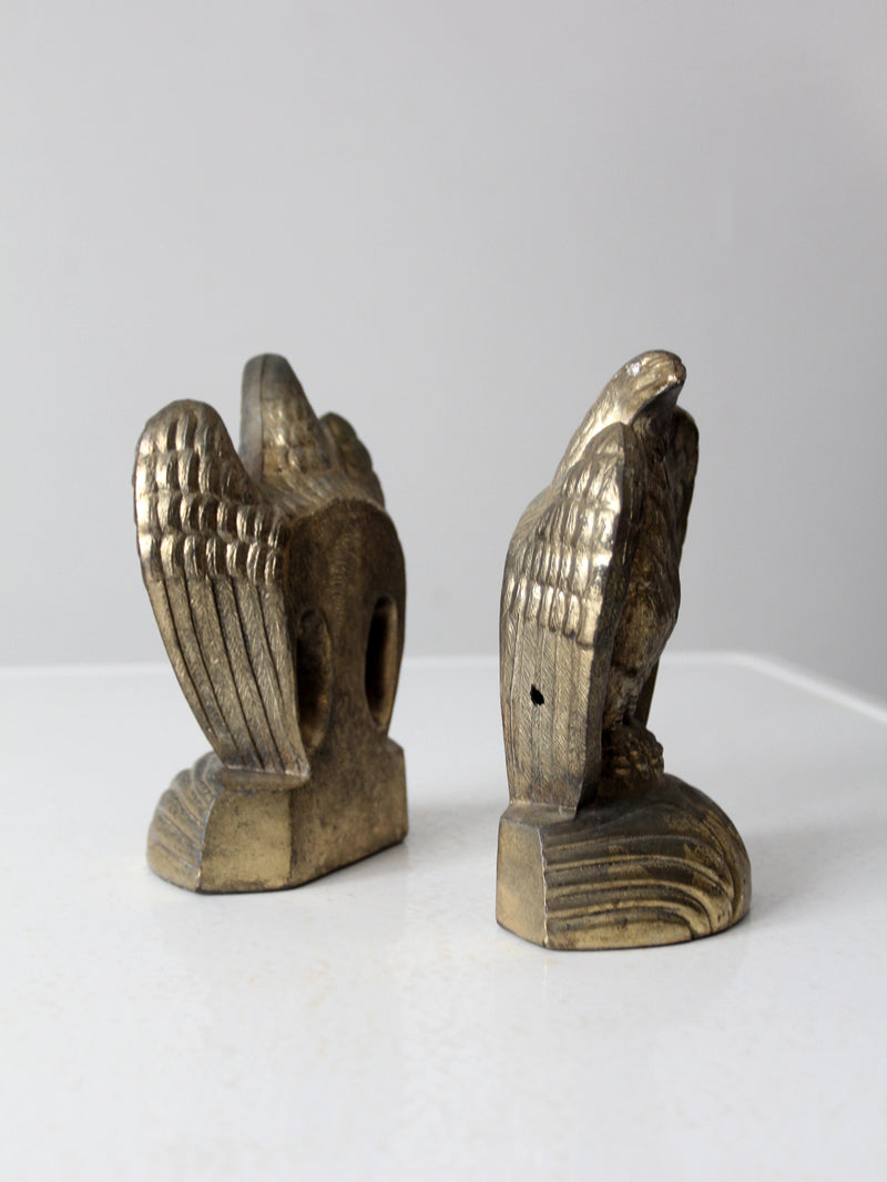 vintage brass American eagle bookends pair