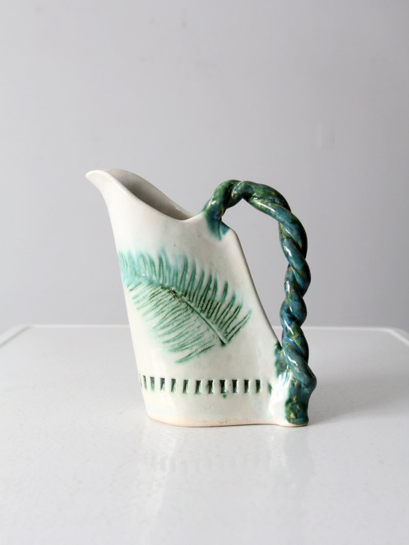 vintage free form studio pottery pitcher