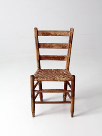 antique herringbone caned seat chair