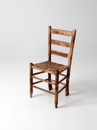 antique herringbone caned seat chair