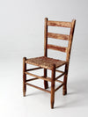 antique herringbone caned seat chair