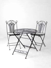 mid-century French bistro folding patio set