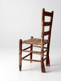 antique herringbone caned seat chair