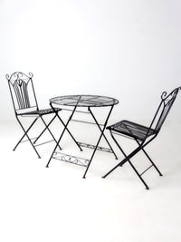 mid-century French bistro folding patio set