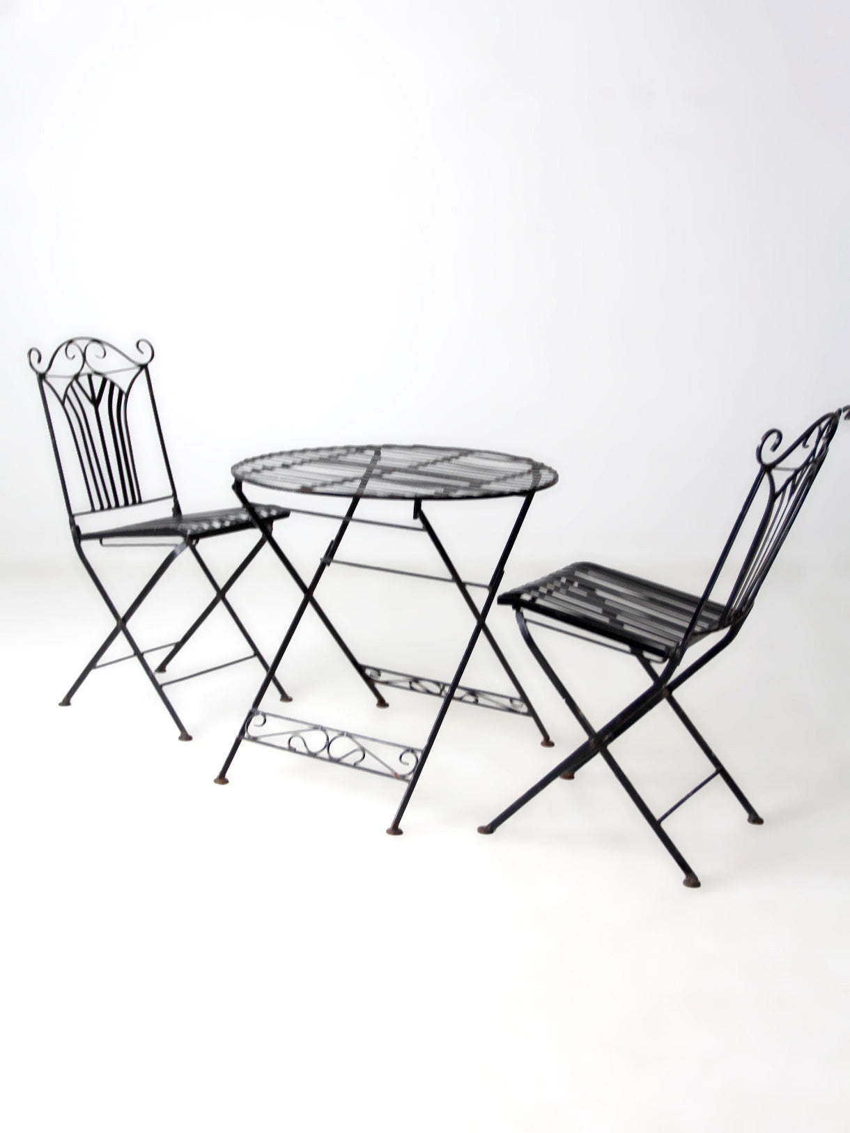 mid-century French bistro folding patio set