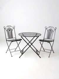 mid-century French bistro folding patio set