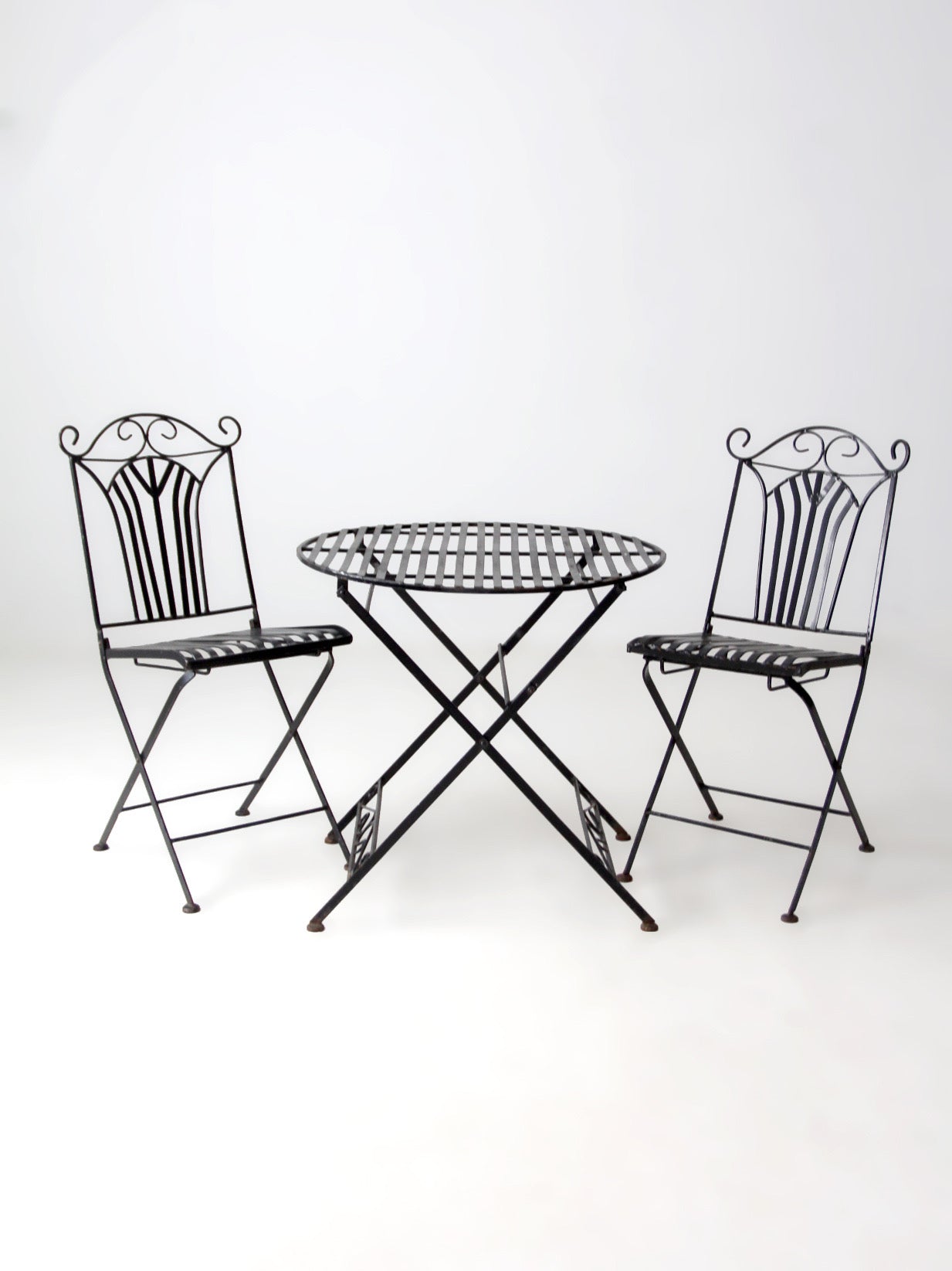 mid-century French bistro folding patio set