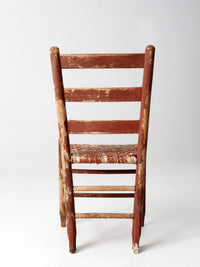 antique herringbone caned seat chair