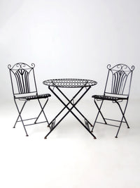 mid-century French bistro folding patio set