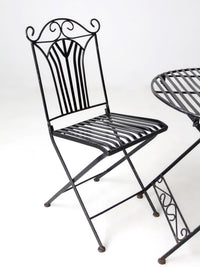 mid-century French bistro folding patio set