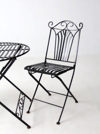 mid-century French bistro folding patio set