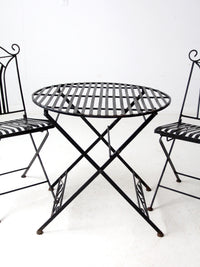 mid-century French bistro folding patio set