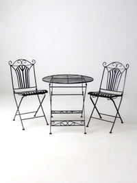 mid-century French bistro folding patio set