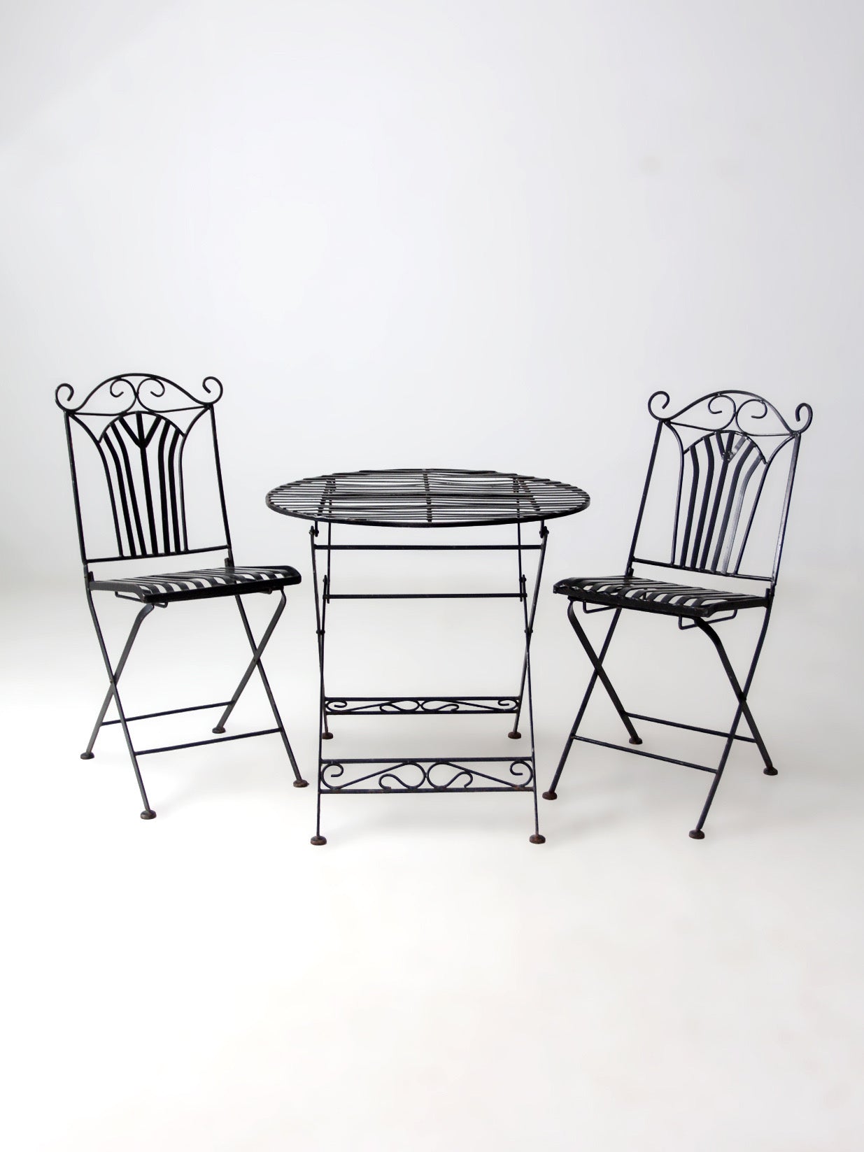 mid-century French bistro folding patio set
