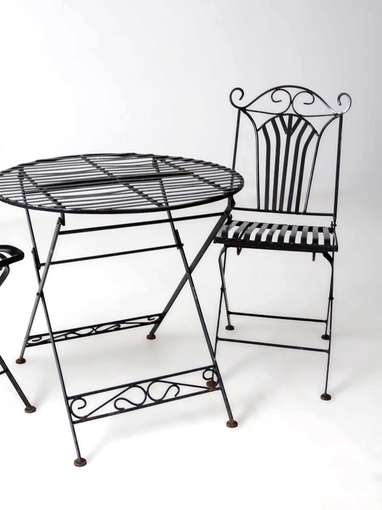 mid-century French bistro folding patio set