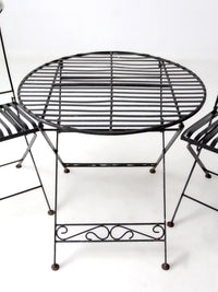 mid-century French bistro folding patio set