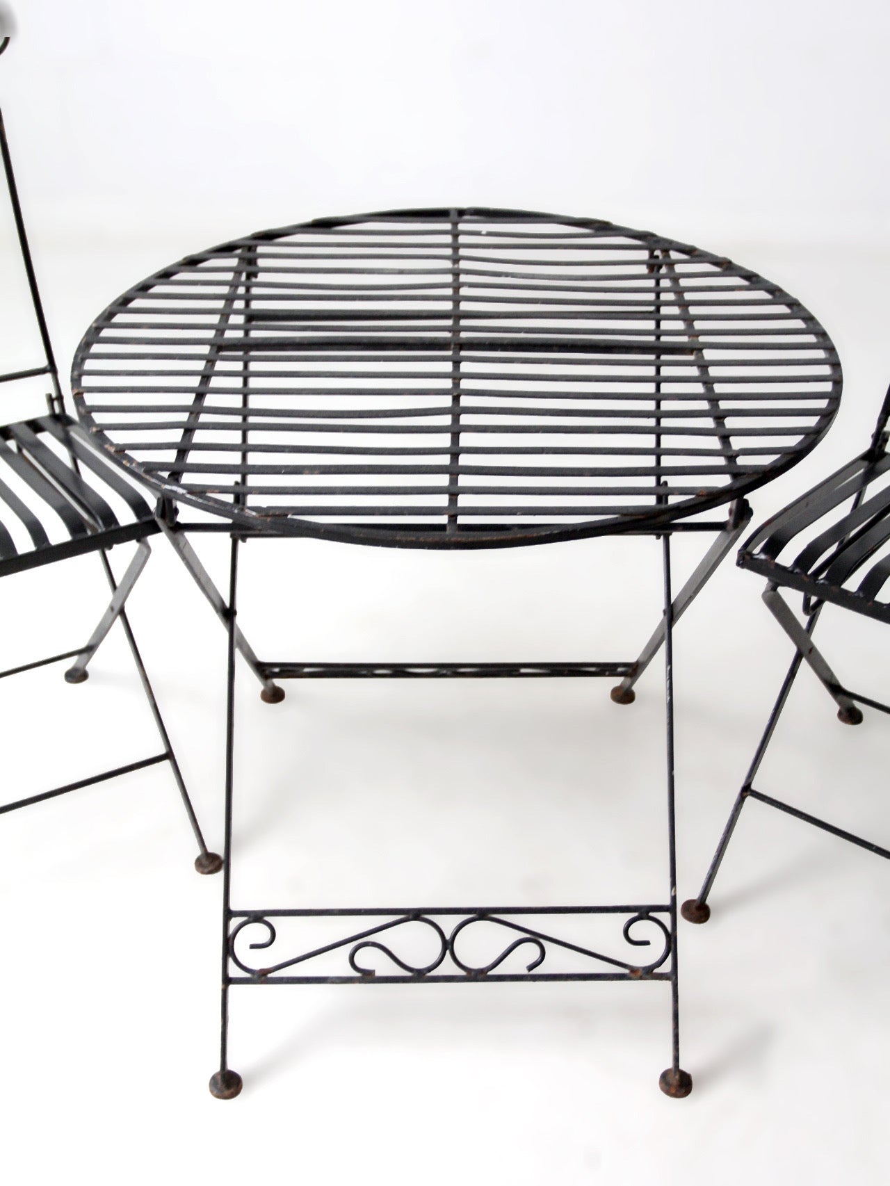 mid-century French bistro folding patio set